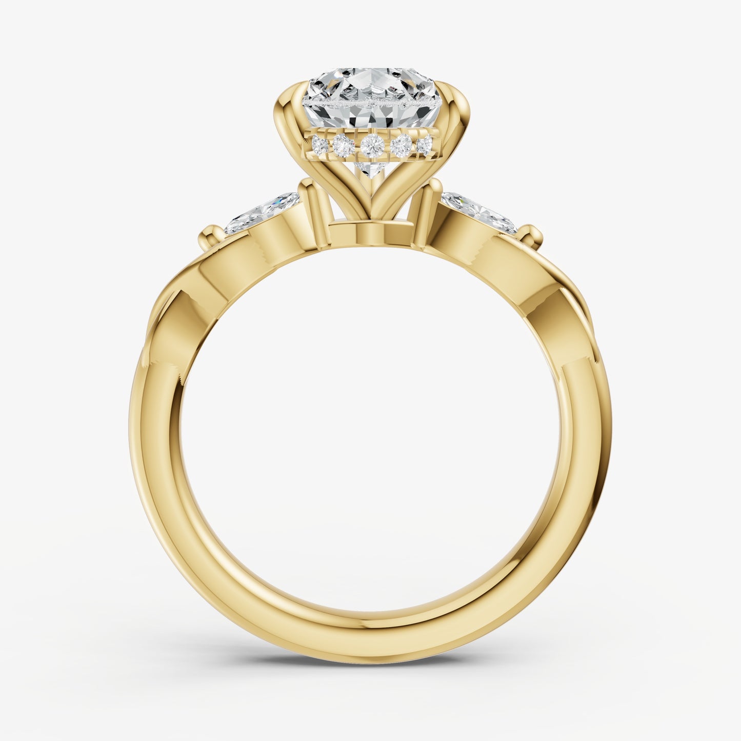 Pear Engagement Ring with Marquise Accent Diamonds