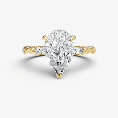 Pear Engagement Ring with Marquise Accent Diamonds