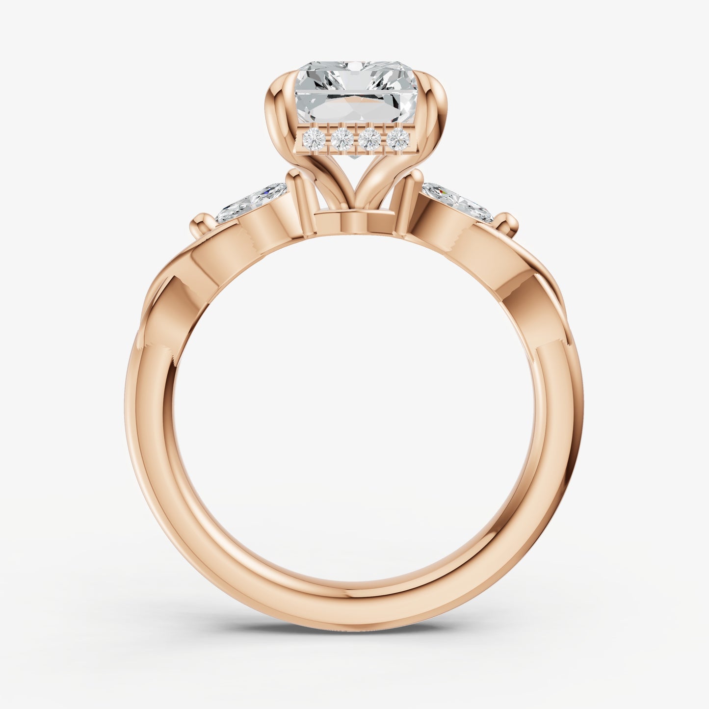 Radiant Engagement Ring with Marquise Accent Diamonds