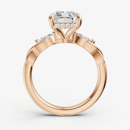 Radiant Engagement Ring with Marquise Accent Diamonds