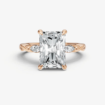 Radiant Engagement Ring with Marquise Accent Diamonds