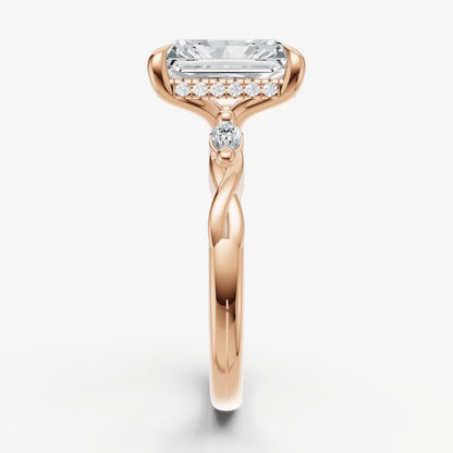 Radiant Engagement Ring with Marquise Accent Diamonds