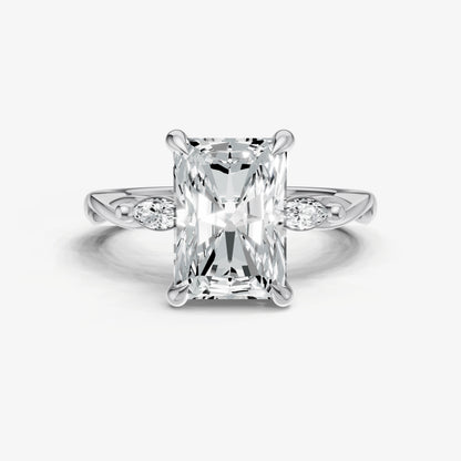 Radiant Engagement Ring with Marquise Accent Diamonds