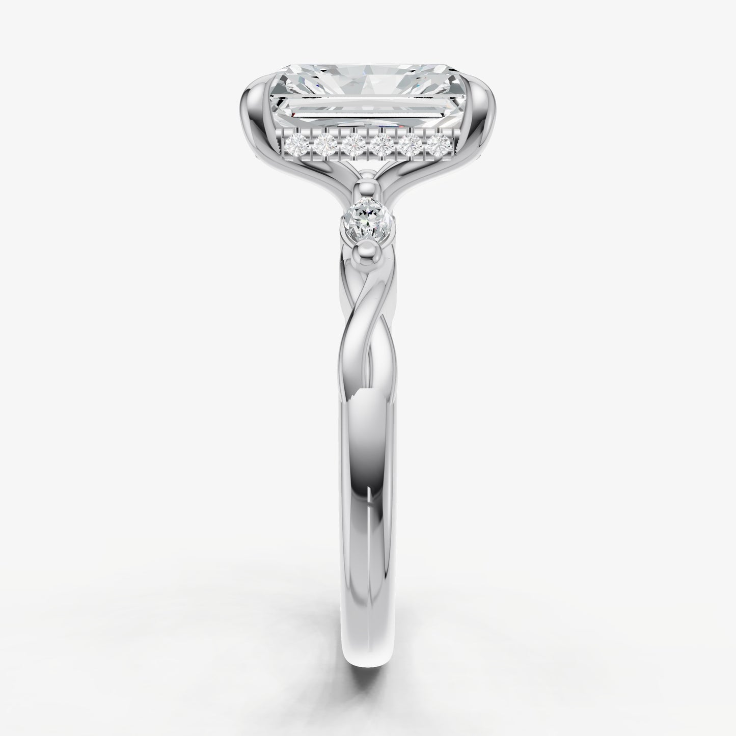 Radiant Engagement Ring with Marquise Accent Diamonds