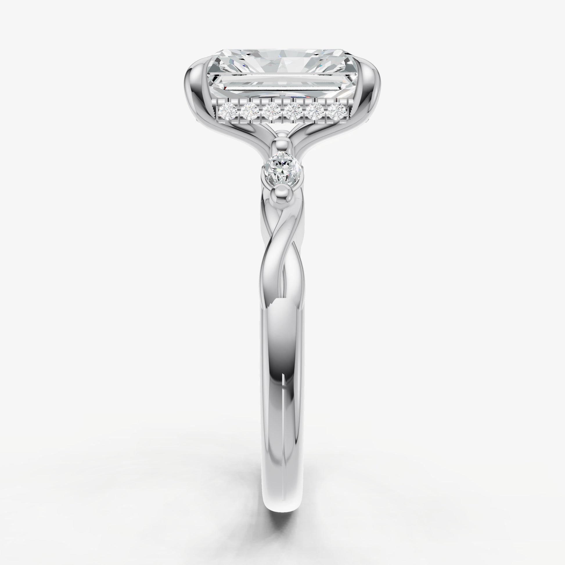 Radiant Engagement Ring with Marquise Accent Diamonds