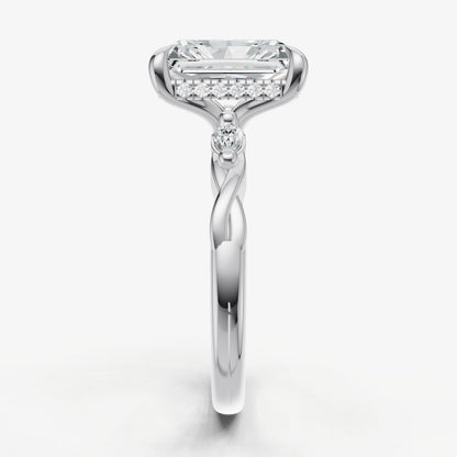 Radiant Engagement Ring with Marquise Accent Diamonds