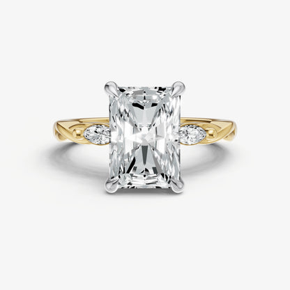 Radiant Engagement Ring with Marquise Accent Diamonds