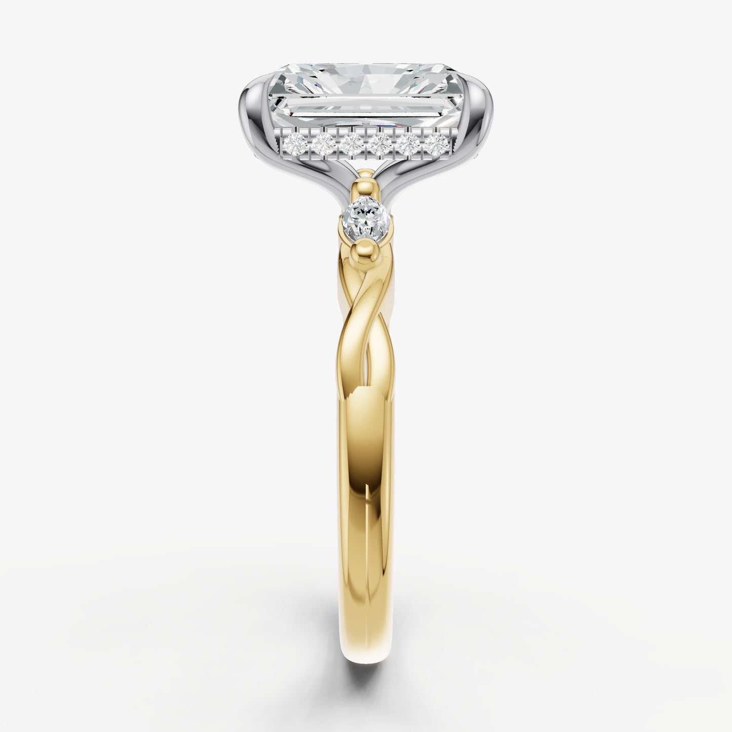 Radiant Engagement Ring with Marquise Accent Diamonds
