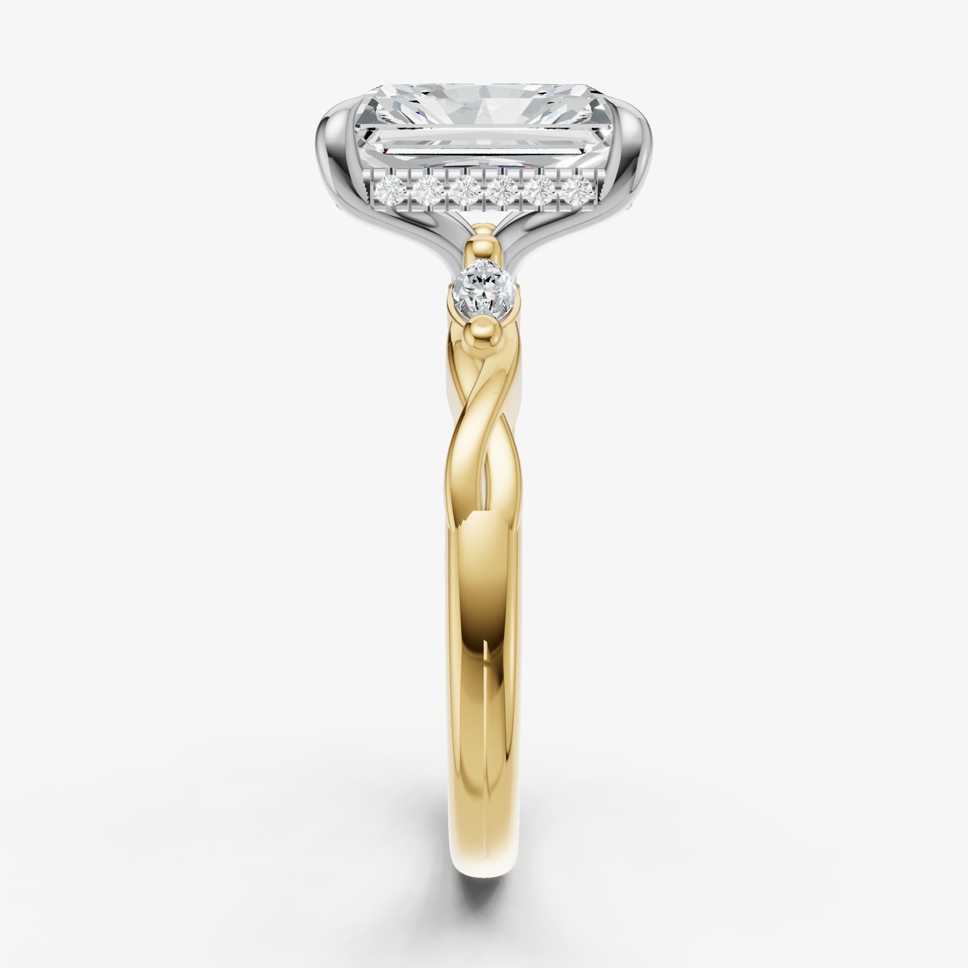 Radiant Engagement Ring with Marquise Accent Diamonds