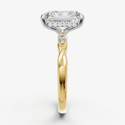 Radiant Engagement Ring with Marquise Accent Diamonds