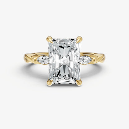 Radiant Engagement Ring with Marquise Accent Diamonds