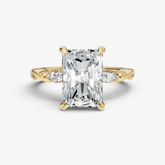 Radiant Engagement Ring with Marquise Accent Diamonds