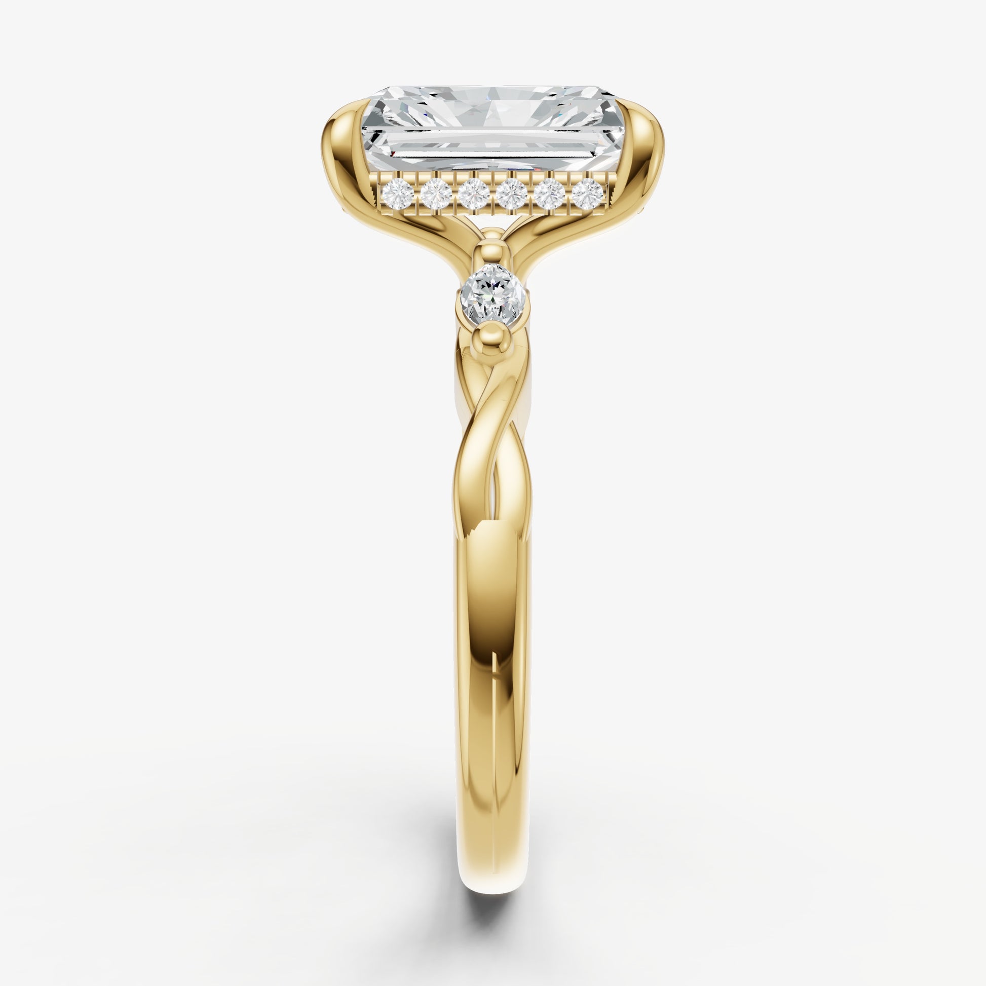 Radiant Engagement Ring with Marquise Accent Diamonds