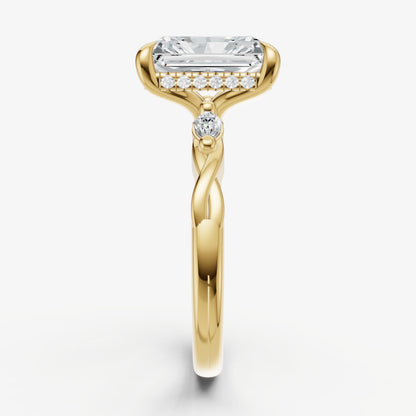 Radiant Engagement Ring with Marquise Accent Diamonds