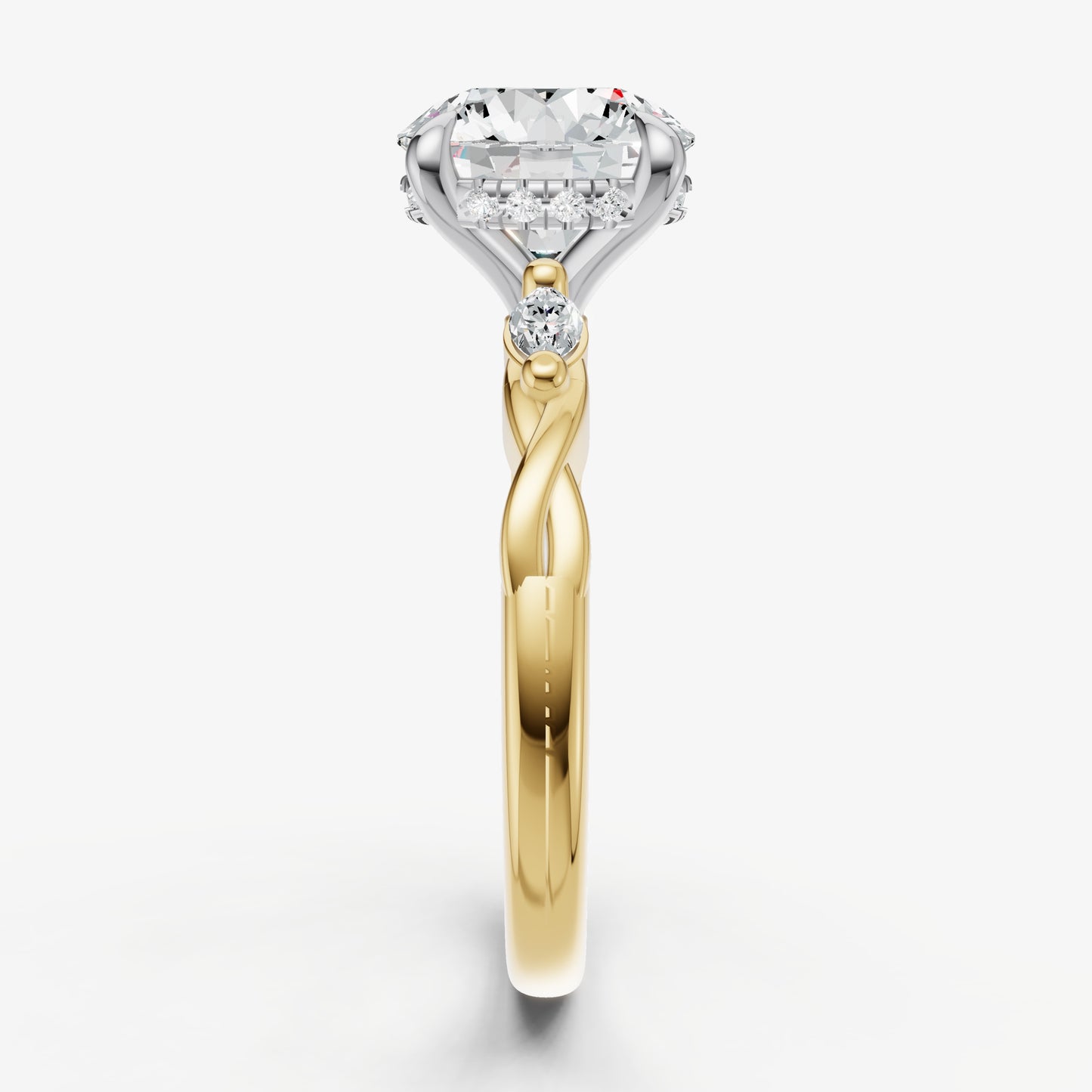 Round Engagement Ring with Marquise Accent Diamonds