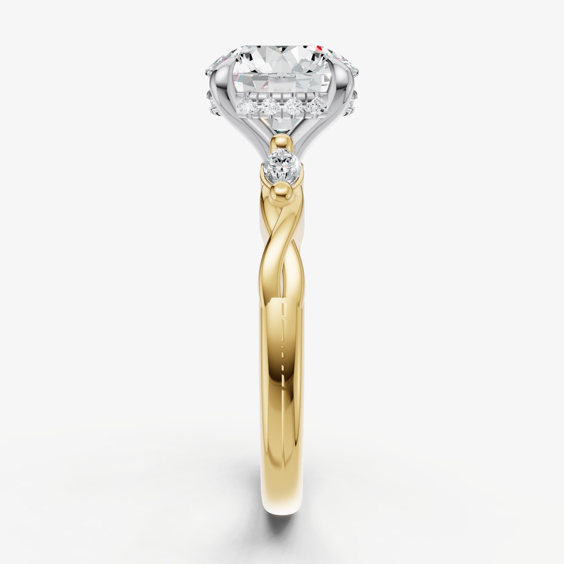 Round Engagement Ring with Marquise Accent Diamonds