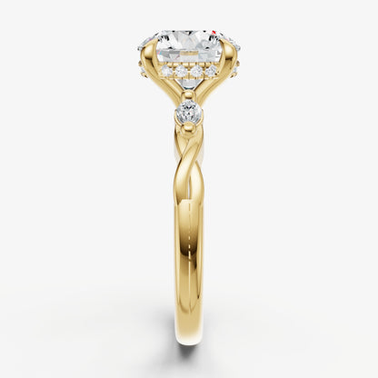 Round Engagement Ring with Marquise Accent Diamonds
