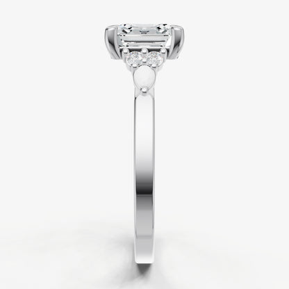 Asscher Cluster Diamond Engagement Ring