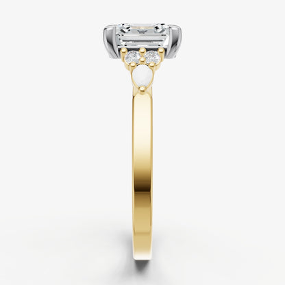 Asscher Cluster Diamond Engagement Ring