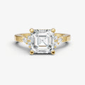 Asscher Cluster Diamond Engagement Ring