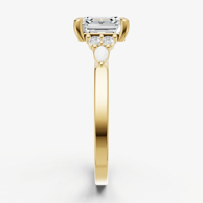 Asscher Cluster Diamond Engagement Ring