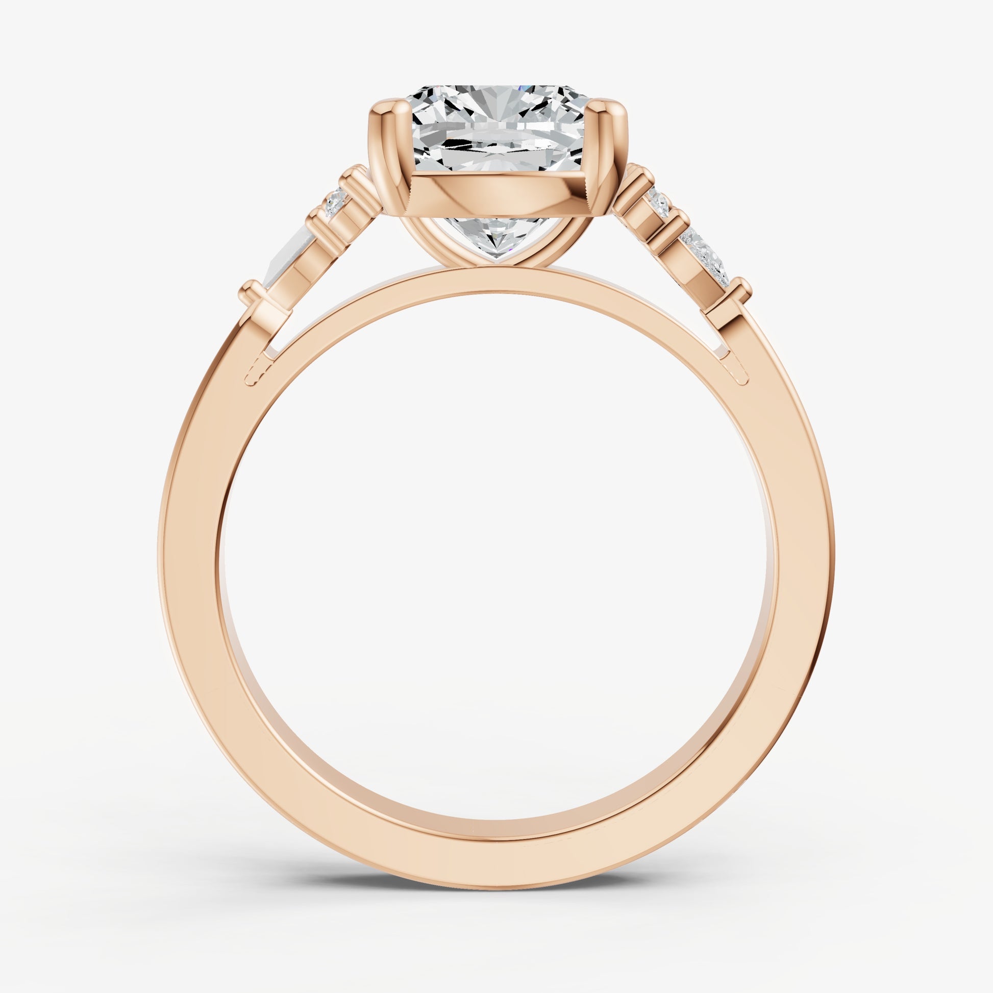 Cushion Cluster Diamond Engagement Ring