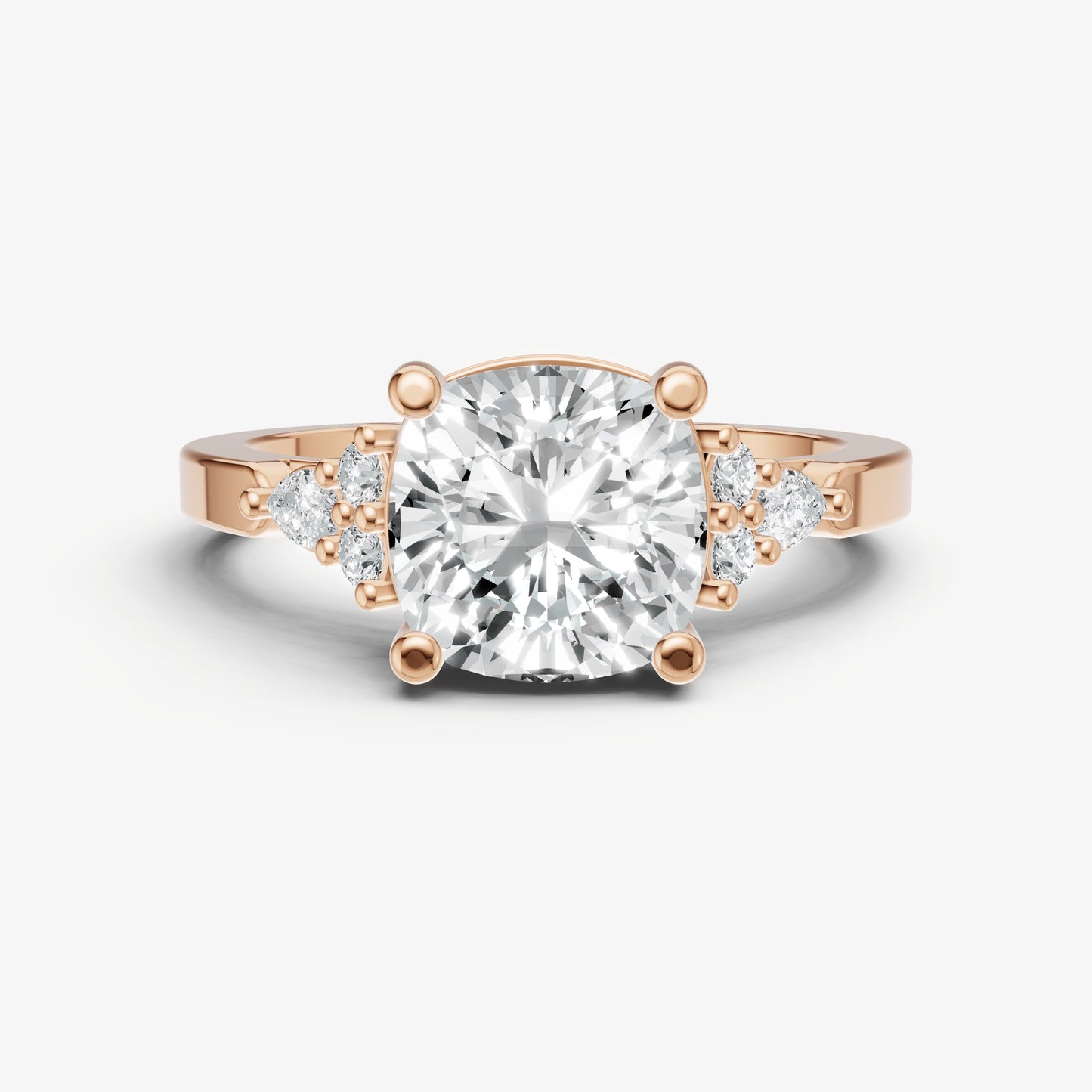 Cushion Cluster Diamond Engagement Ring