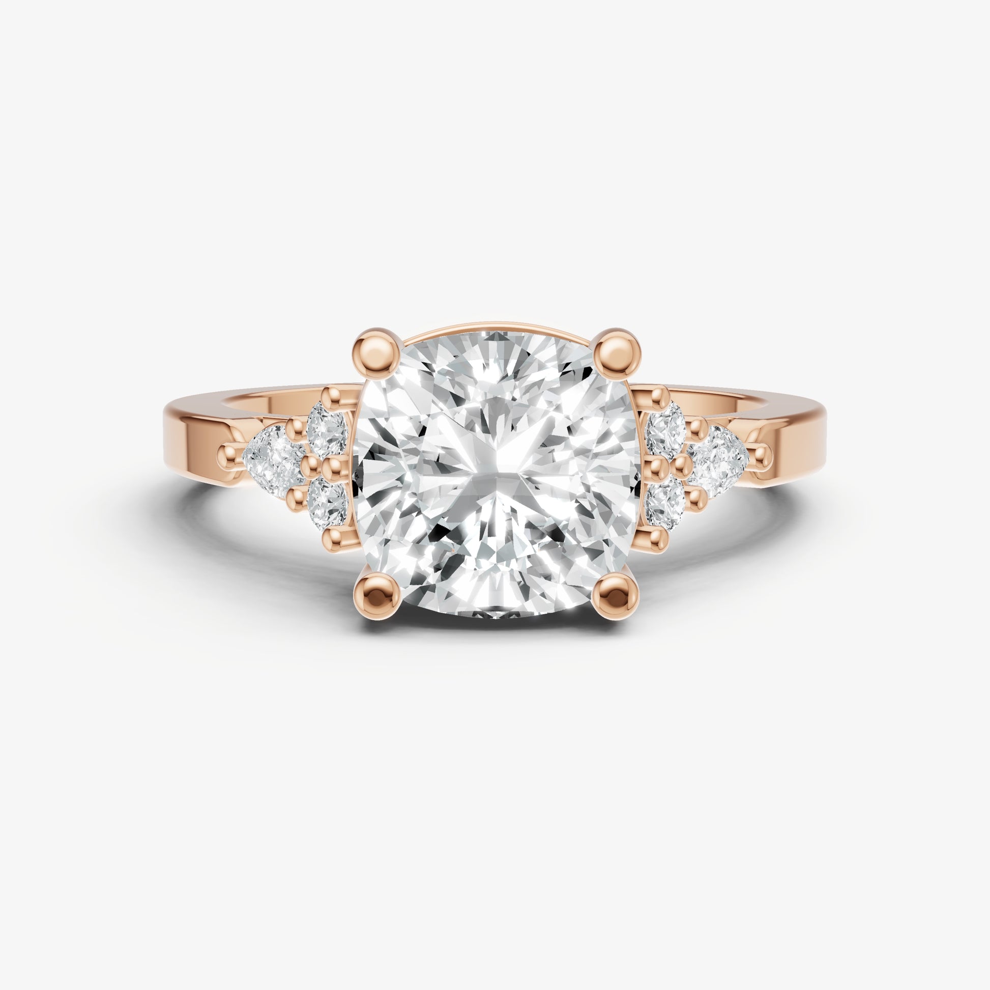 Cushion Cluster Diamond Engagement Ring
