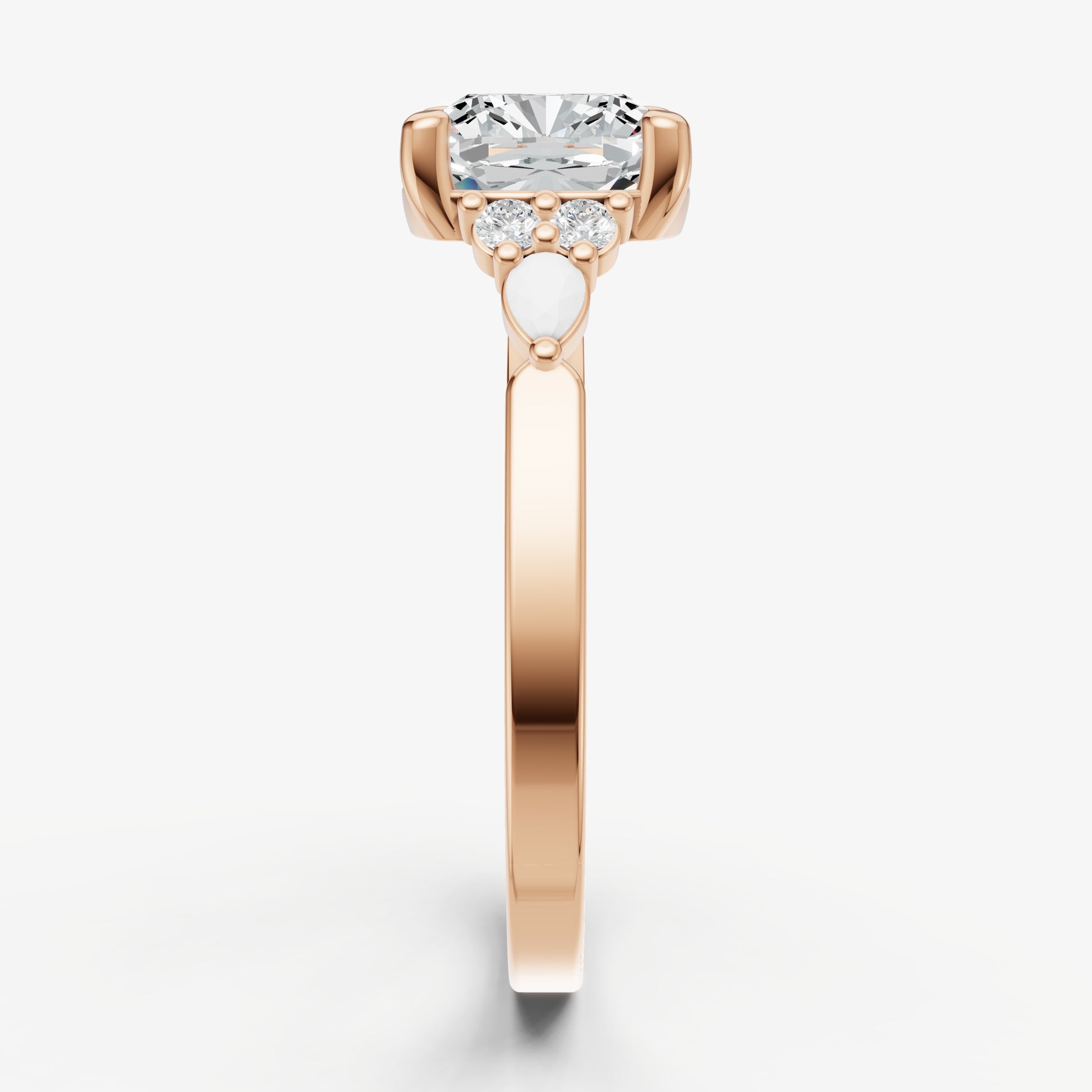 Cushion Cluster Diamond Engagement Ring