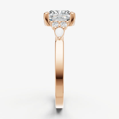 Cushion Cluster Diamond Engagement Ring