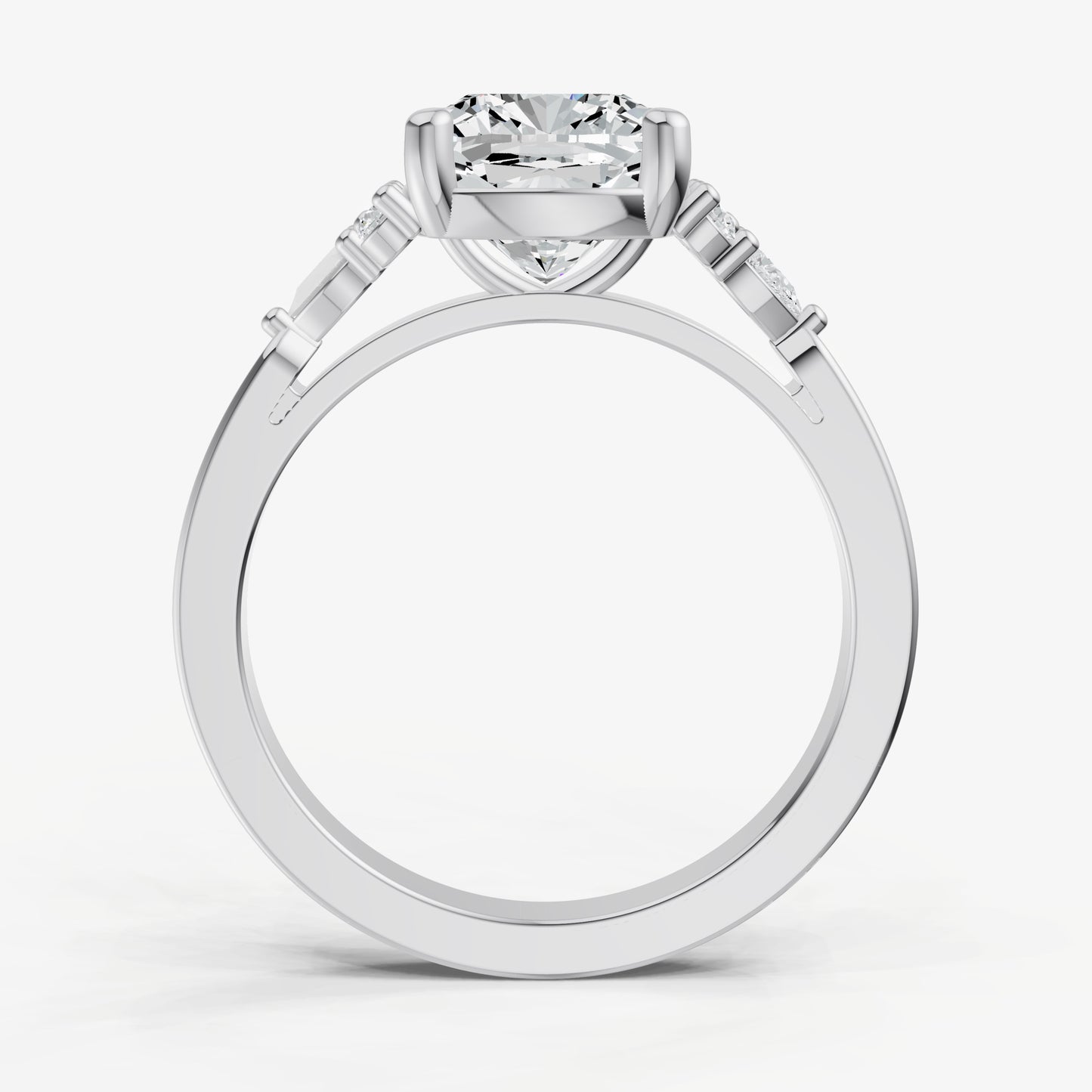 Cushion Cluster Diamond Engagement Ring