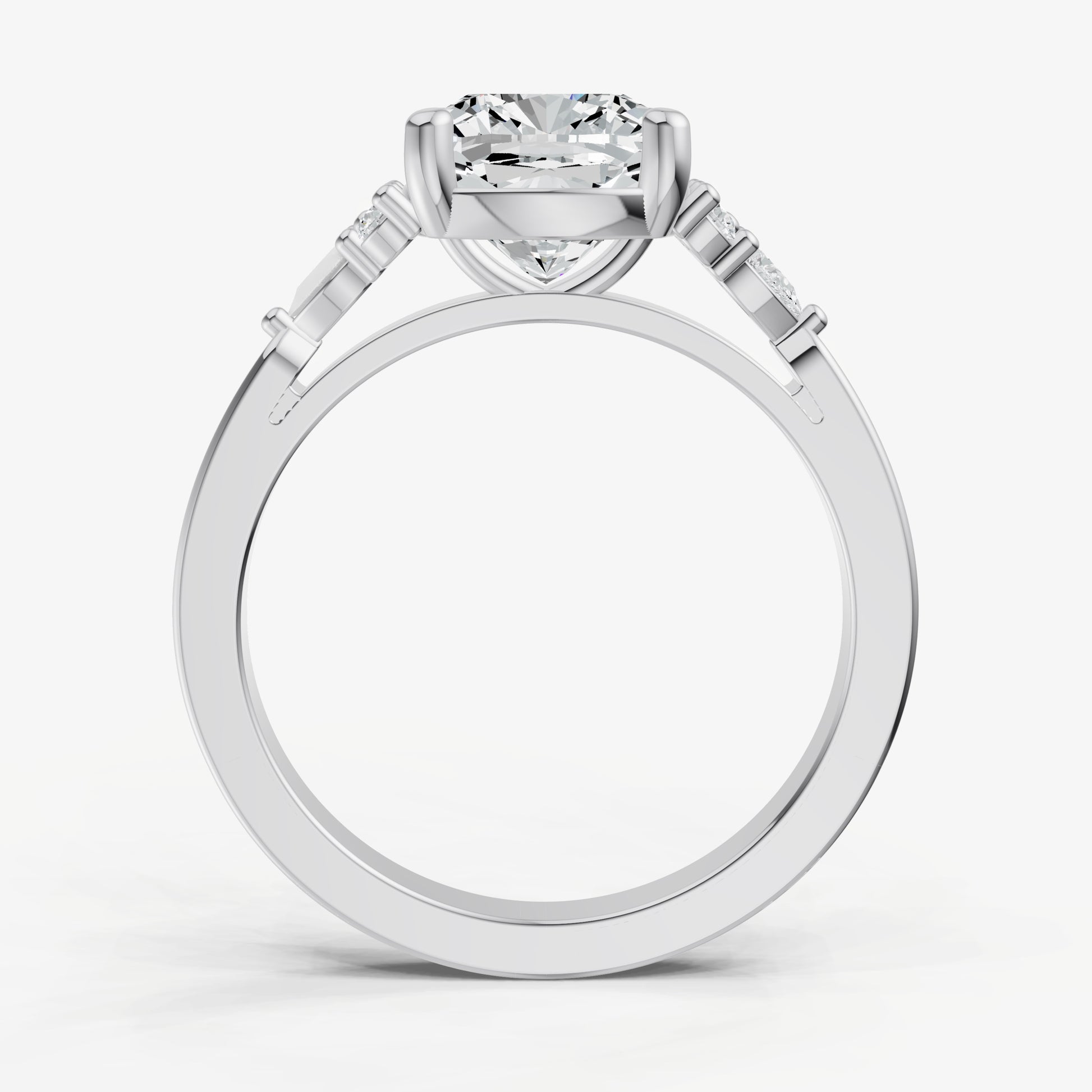 Cushion Cluster Diamond Engagement Ring