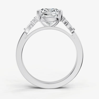 Cushion Cluster Diamond Engagement Ring