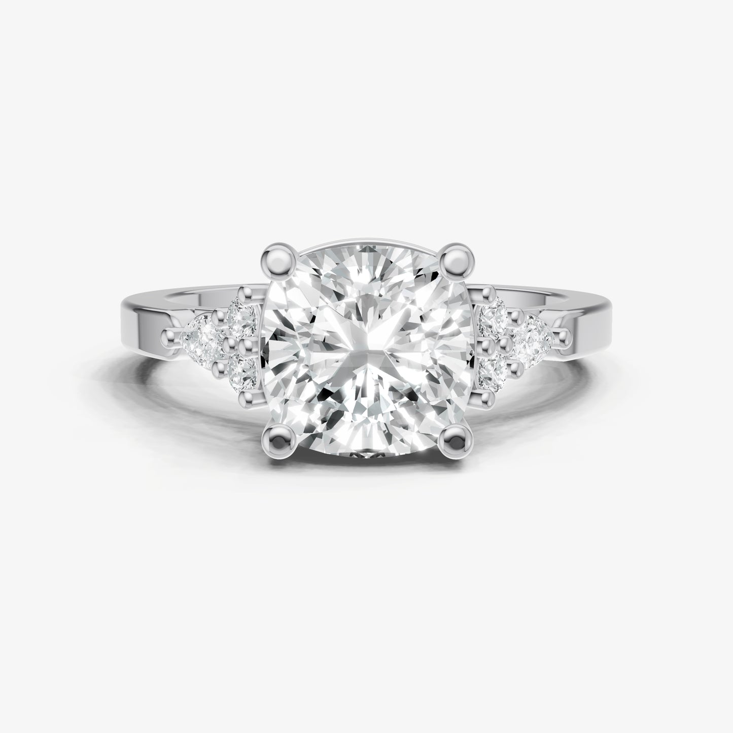 Cushion Cluster Diamond Engagement Ring