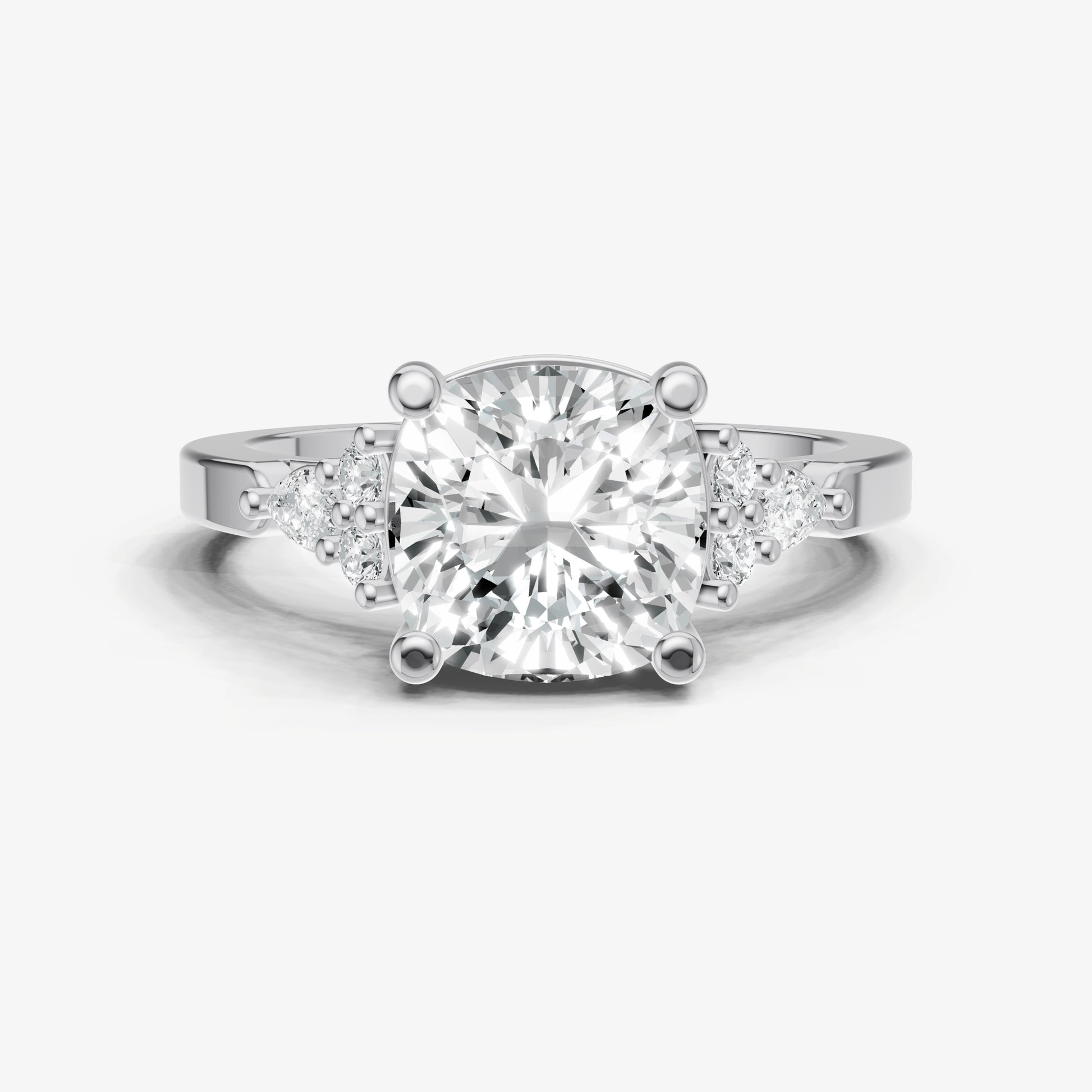 Cushion Cluster Diamond Engagement Ring