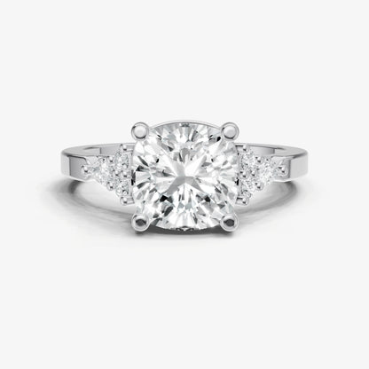 Cushion Cluster Diamond Engagement Ring