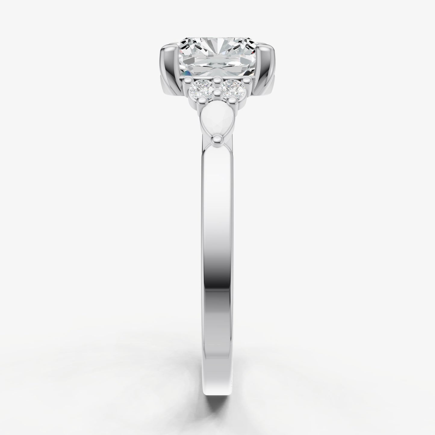 Cushion Cluster Diamond Engagement Ring