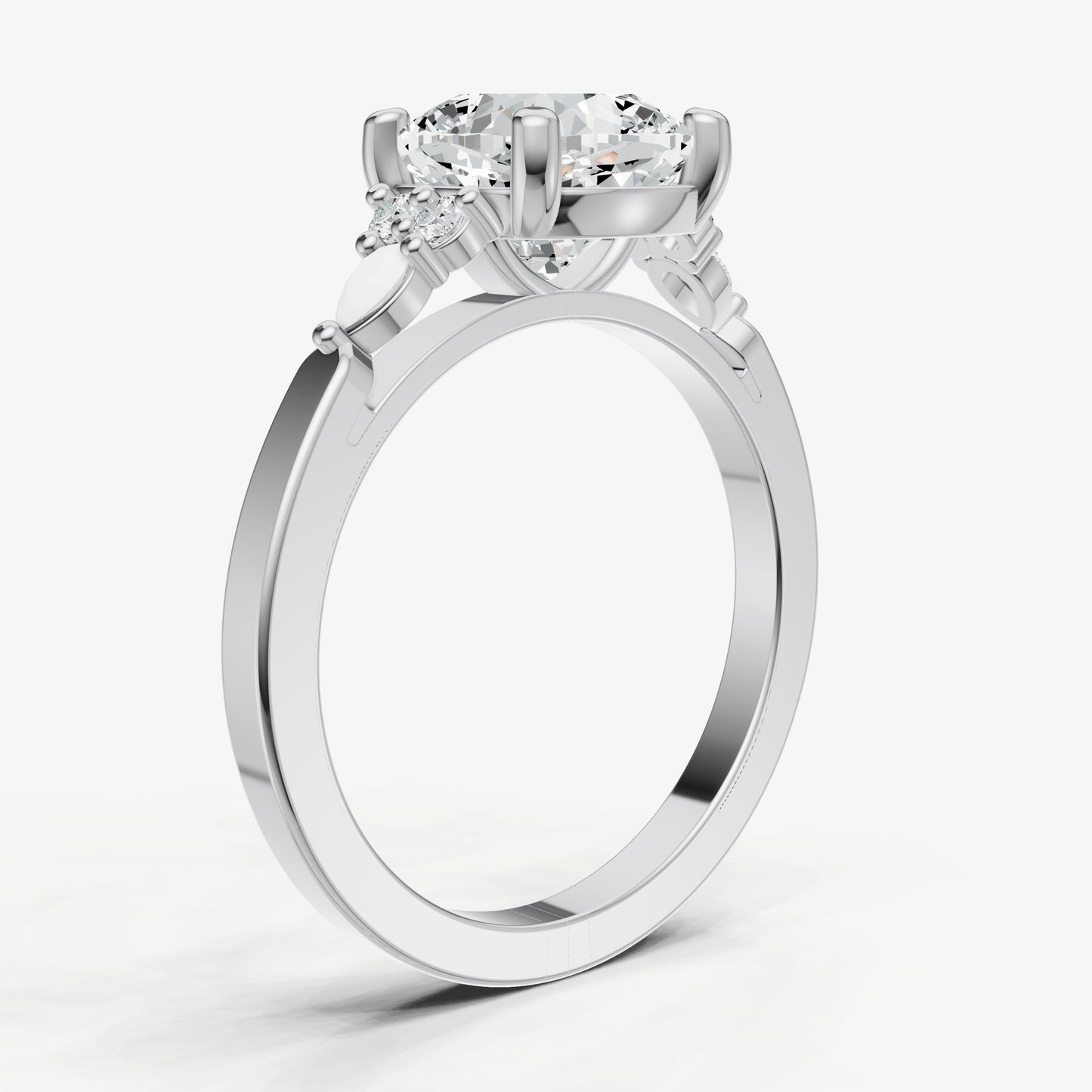 Cushion Cluster Diamond Engagement Ring