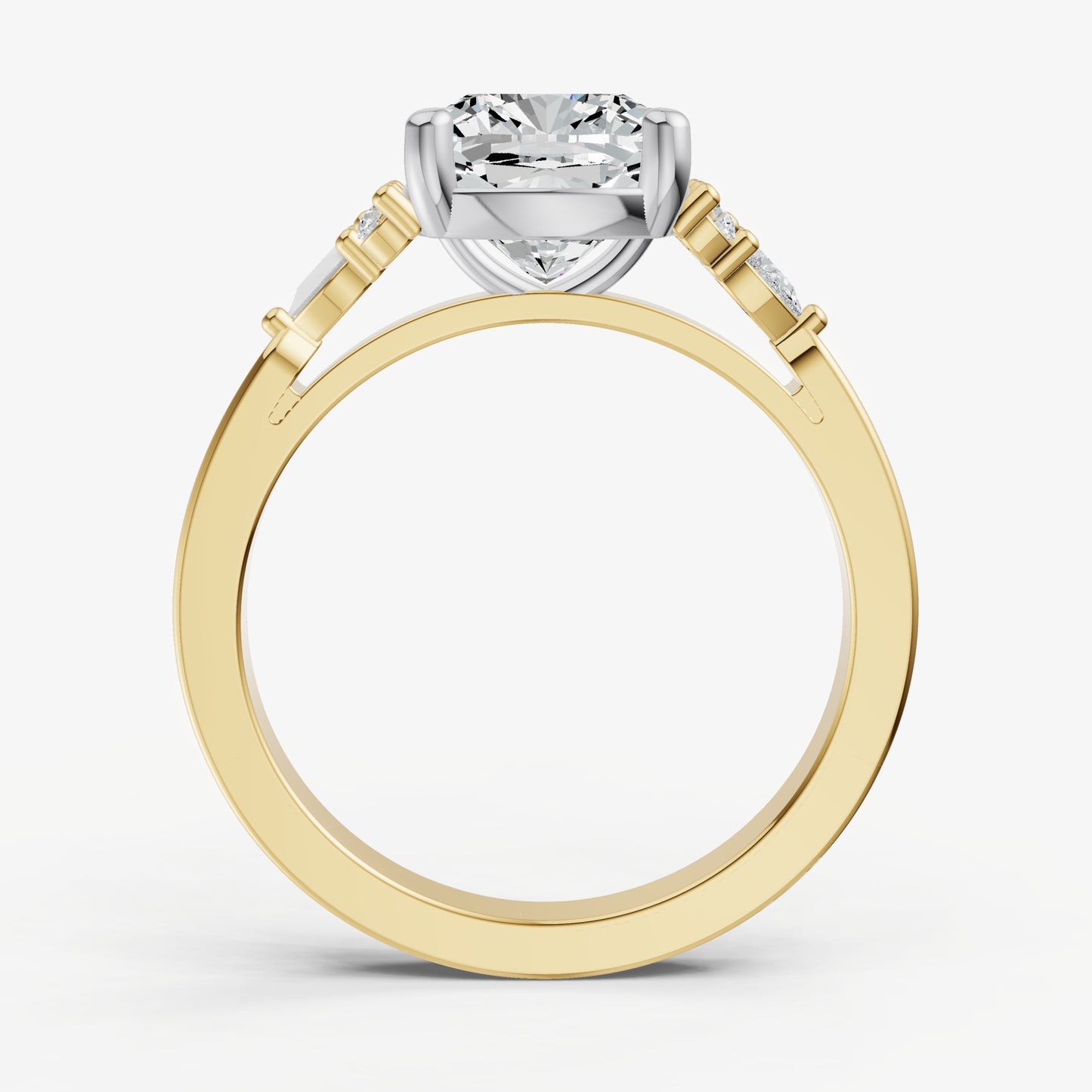 Cushion Cluster Diamond Engagement Ring
