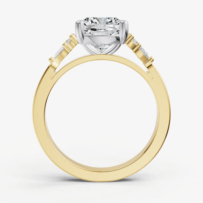 Cushion Cluster Diamond Engagement Ring