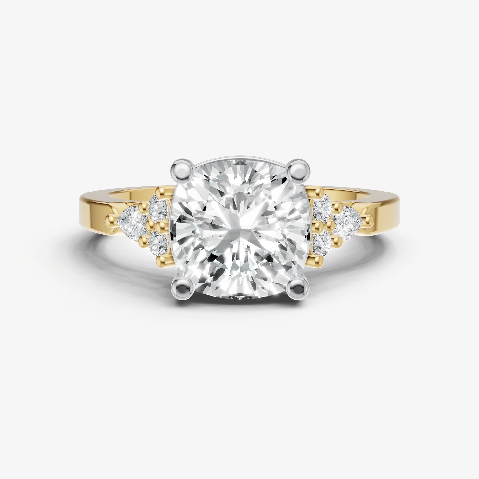 Cushion Cluster Diamond Engagement Ring