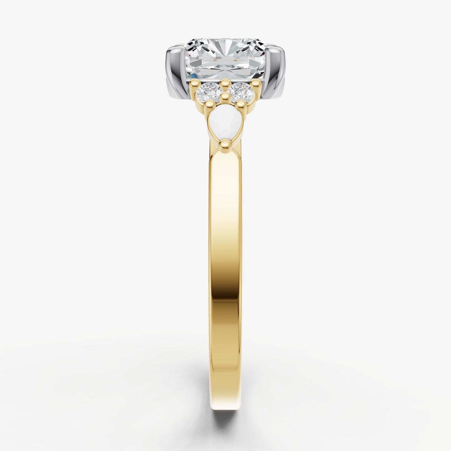 Cushion Cluster Diamond Engagement Ring