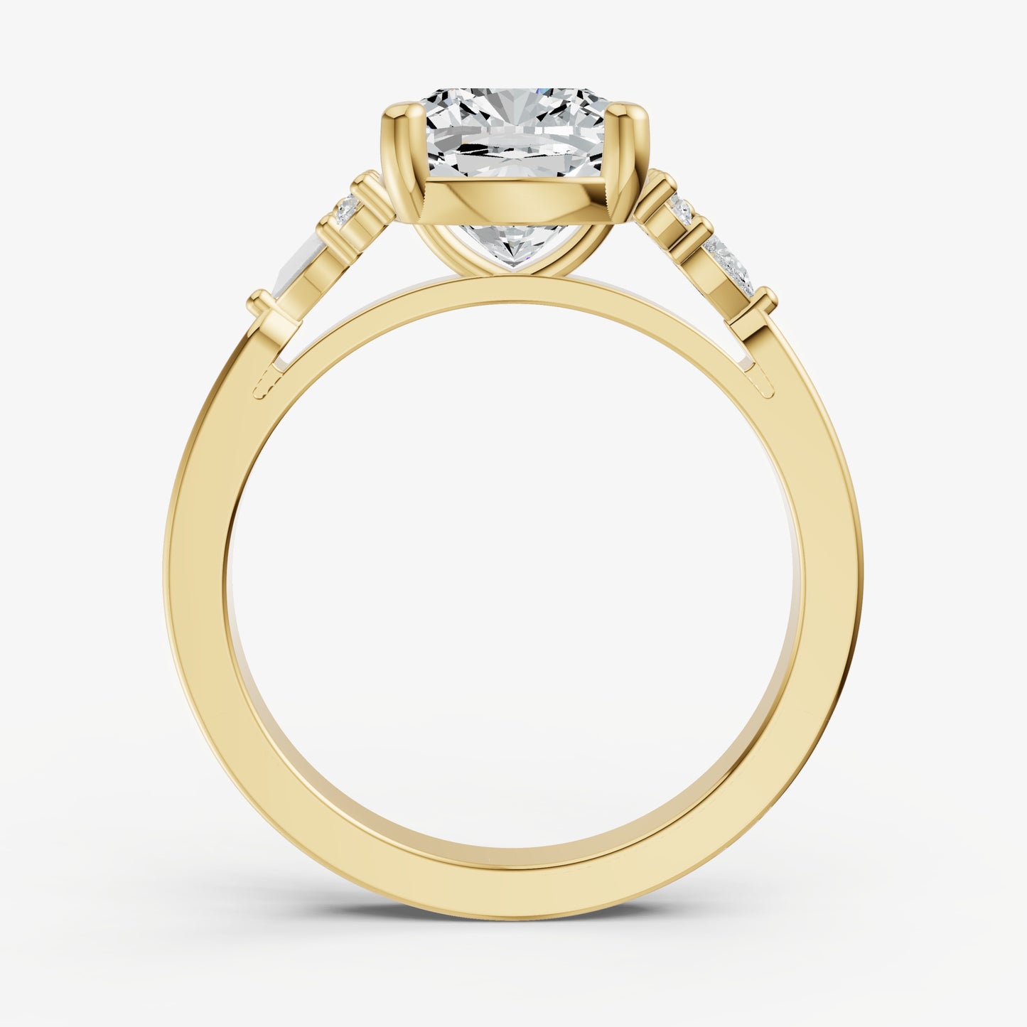 Cushion Cluster Diamond Engagement Ring