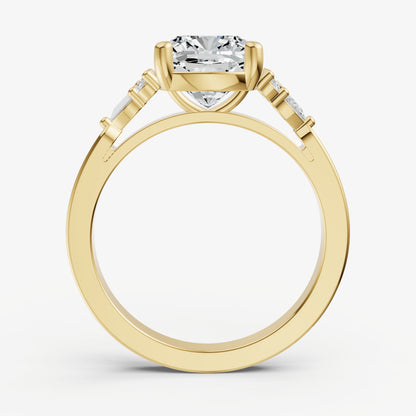 Cushion Cluster Diamond Engagement Ring
