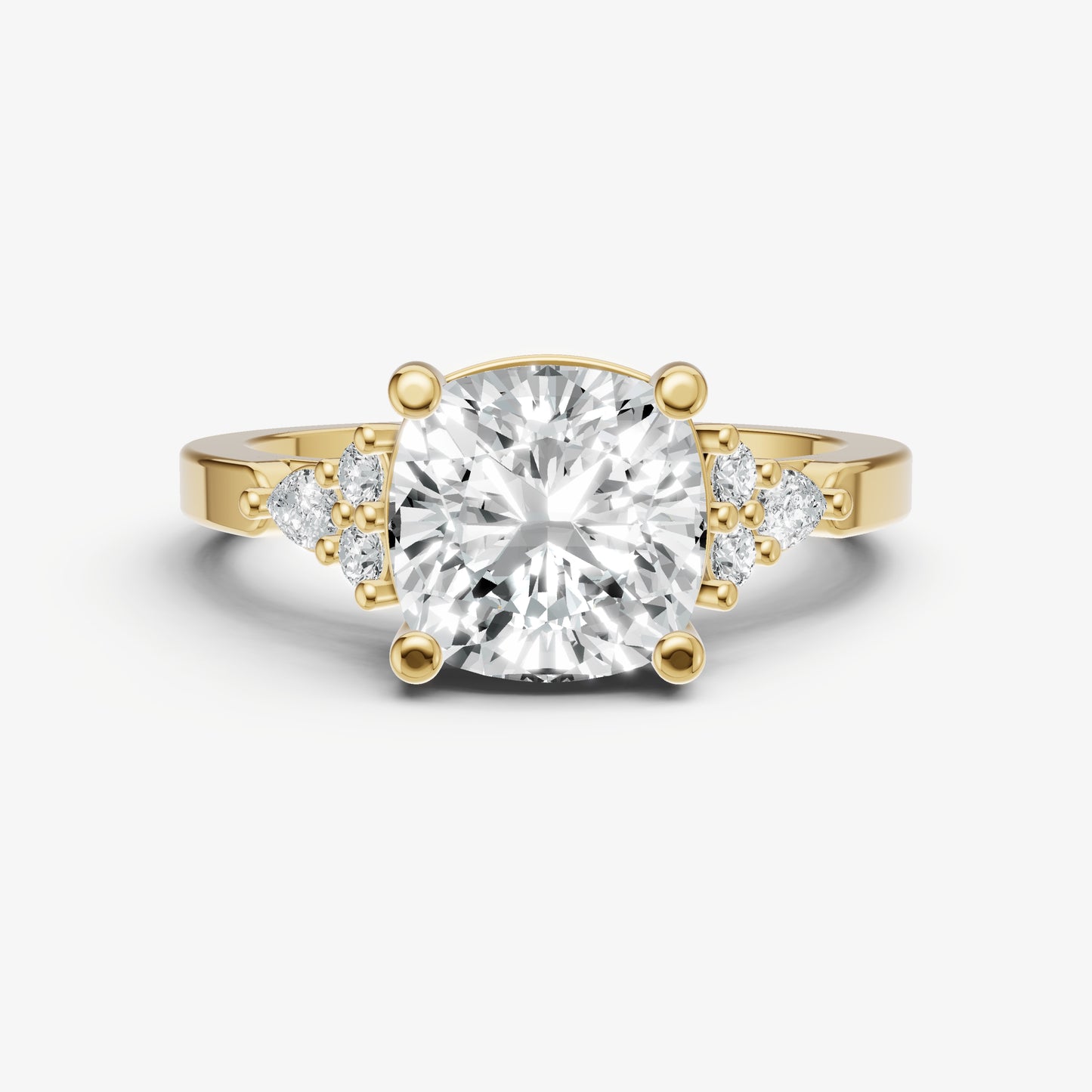 Cushion Cluster Diamond Engagement Ring
