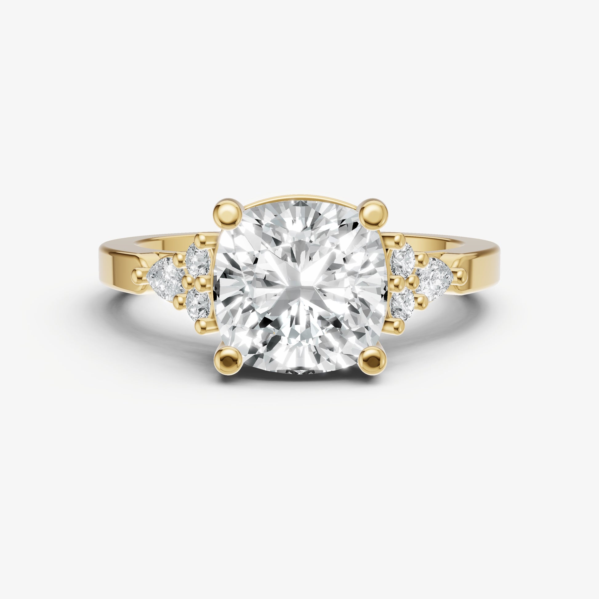 Cushion Cluster Diamond Engagement Ring