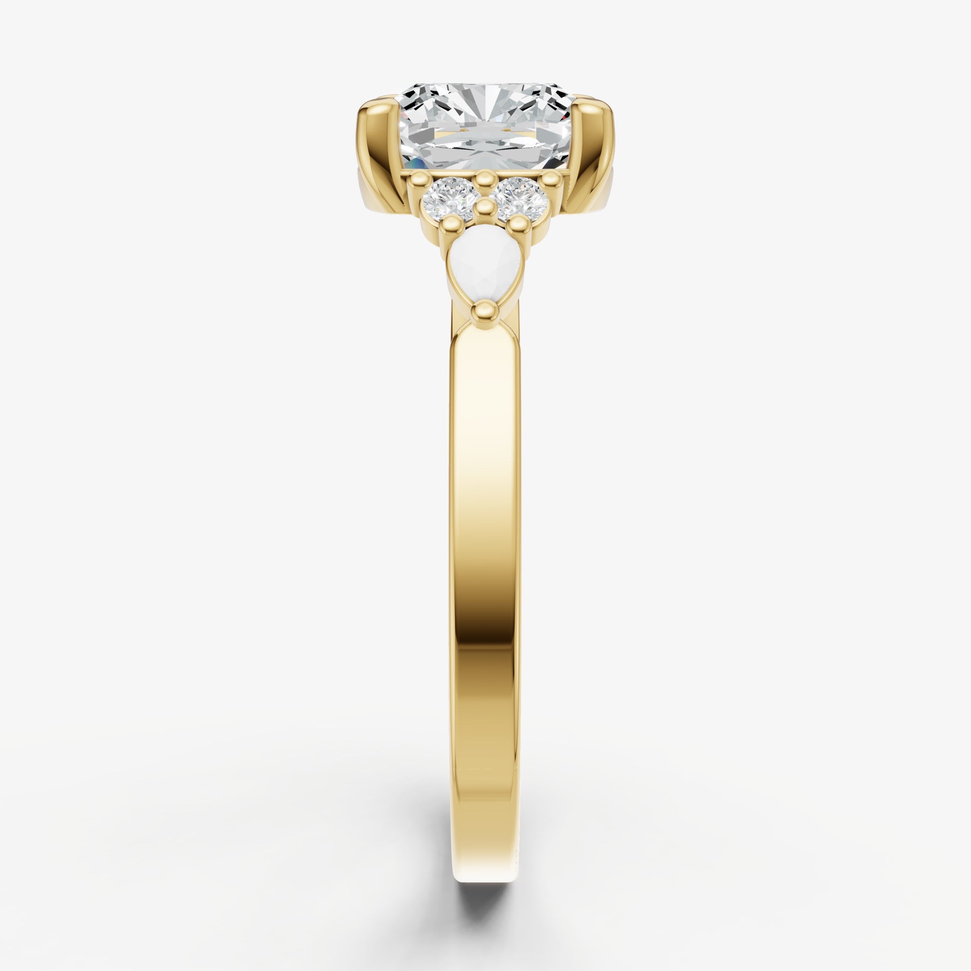 Cushion Cluster Diamond Engagement Ring