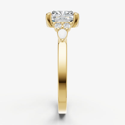 Cushion Cluster Diamond Engagement Ring