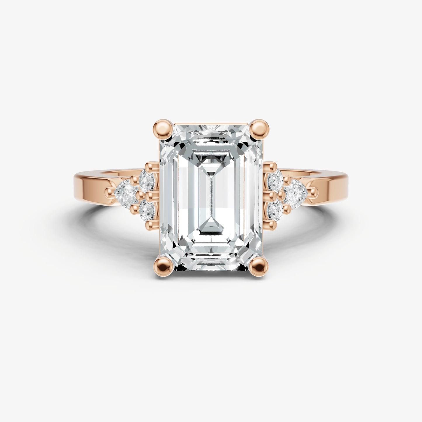 Emerald Cluster Diamond Engagement Ring