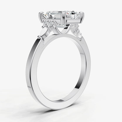 Emerald Cluster Diamond Engagement Ring